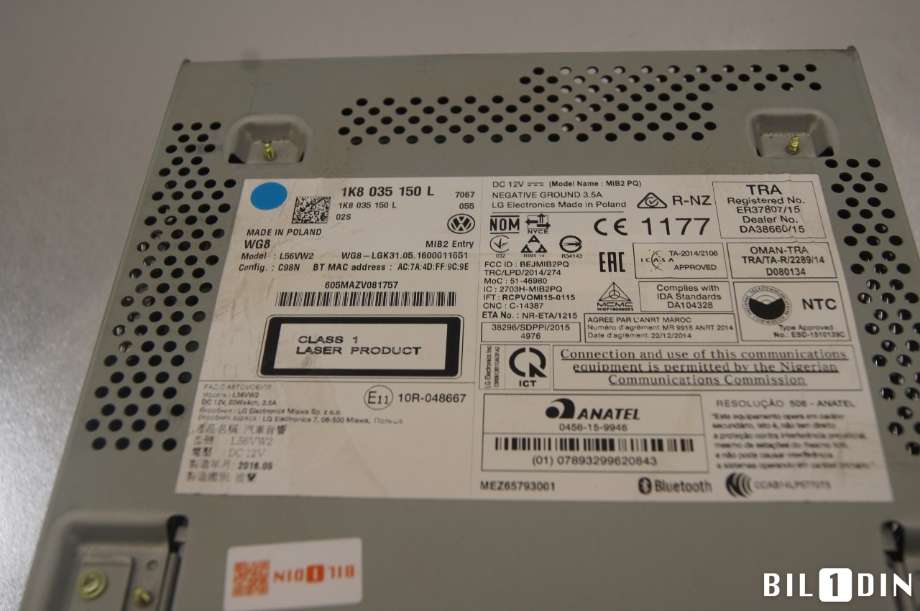 Instrument kjørecomputer til VW Caddy 2015-2020 (Type III, Fase 3)  (VOLKSWAGEN|1K8035150L|)