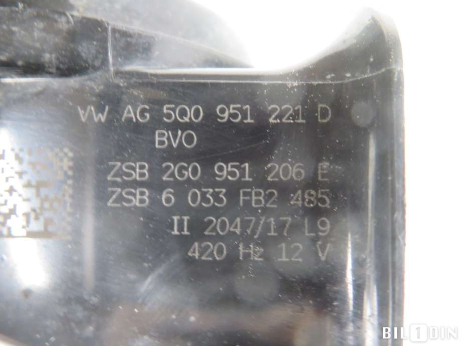 Horn/signalhorn til VW Polo 2017-2021 (Type VI, Fase 1)  (VOLKSWAGEN|5Q0951221D|)