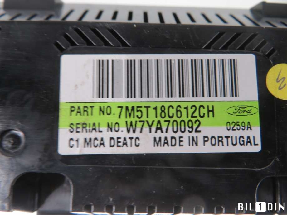 Varmeapparat betjening til Ford Focus 2008-2010 (Type II, Fase 2)  (FORD|1698893|7M5T18C612CJ|7M5T18C612CH)