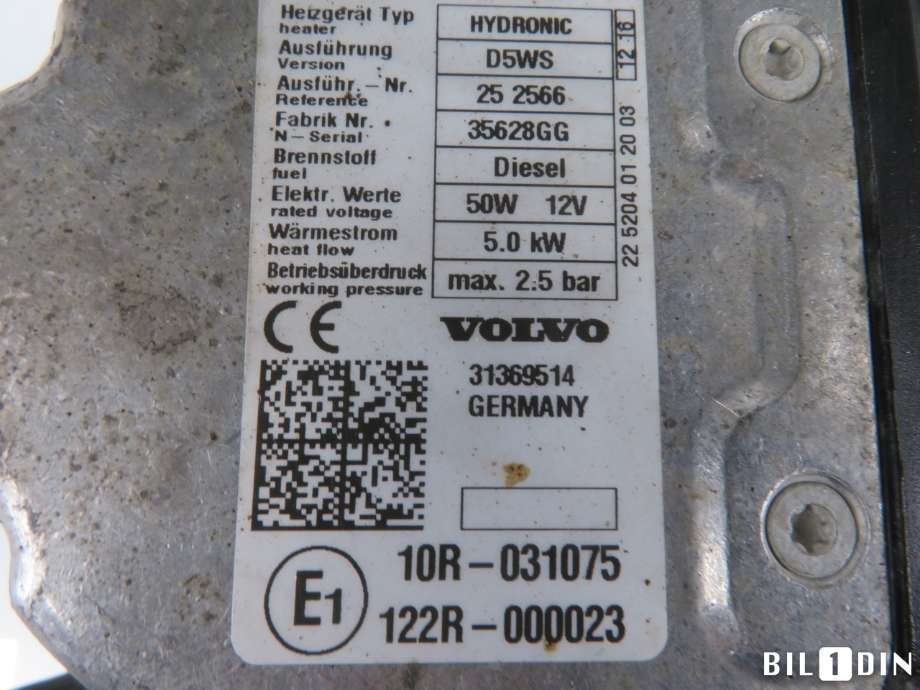 Dieselvarmer til Volvo V40 2012-2019 (VOLVO|31436569|)