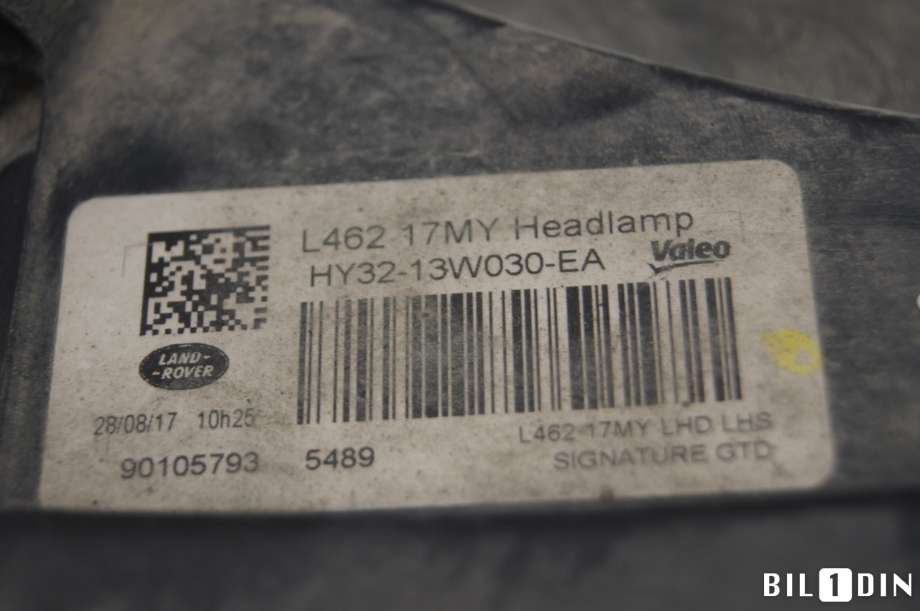 Frontlykt venstre halogen til Land Rover Discovery 2017-->> (Type V) (LAND-ROVER|LR144920|LR085644|)