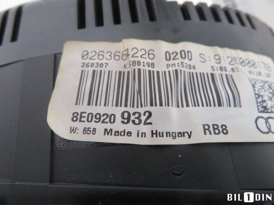 Instrumentpanel til Audi A4 2004-2008 (Type III) (B7) (B7) (AUDI|8E0920932X|)