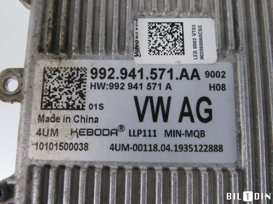 Styreenhet xenon/ballast til VW Transporter / Caravelle 2019-->> (T6.1) (T6.1) (VOLKSWAGEN|992941571AA|)