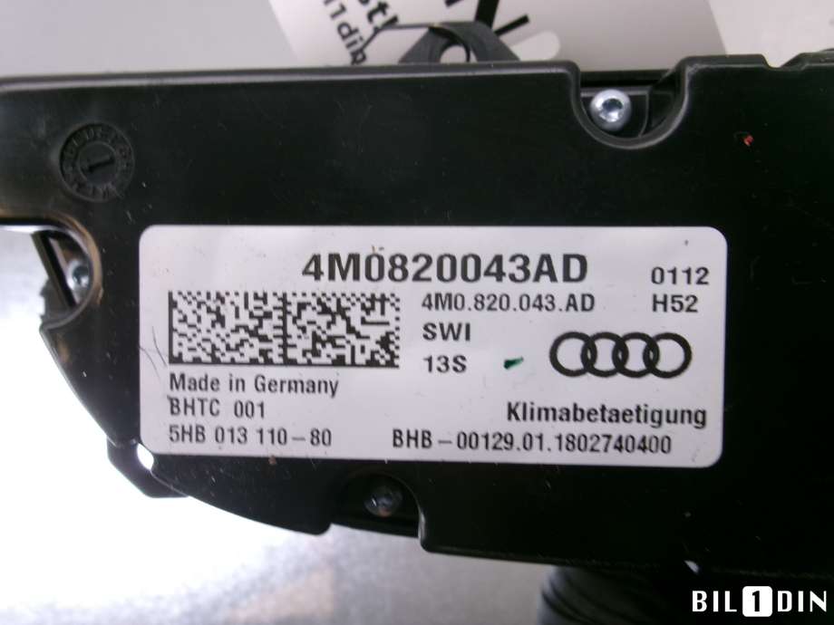 Varmeapparat betjening til Audi Q7 2015-->> (Type II)  (AUDI|4M0820043AD|)