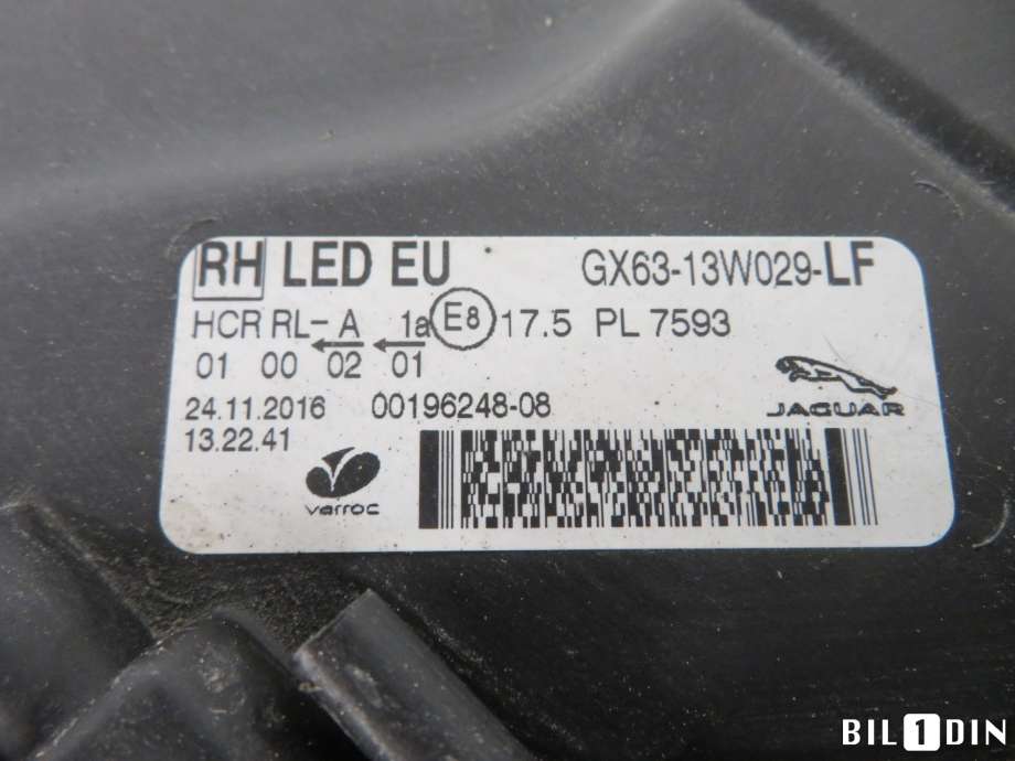 Frontlykt høyre halogen til Jaguar XF 2015-->> (X260) (X260) (JAGUAR|T2H24587|GX6313W029LH|)