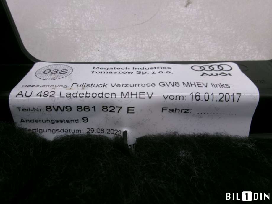Diverse deler til Audi A4 2020-->> (Type V, Fase 2) (B9) (B9) (AUDI|8W9861827E|)