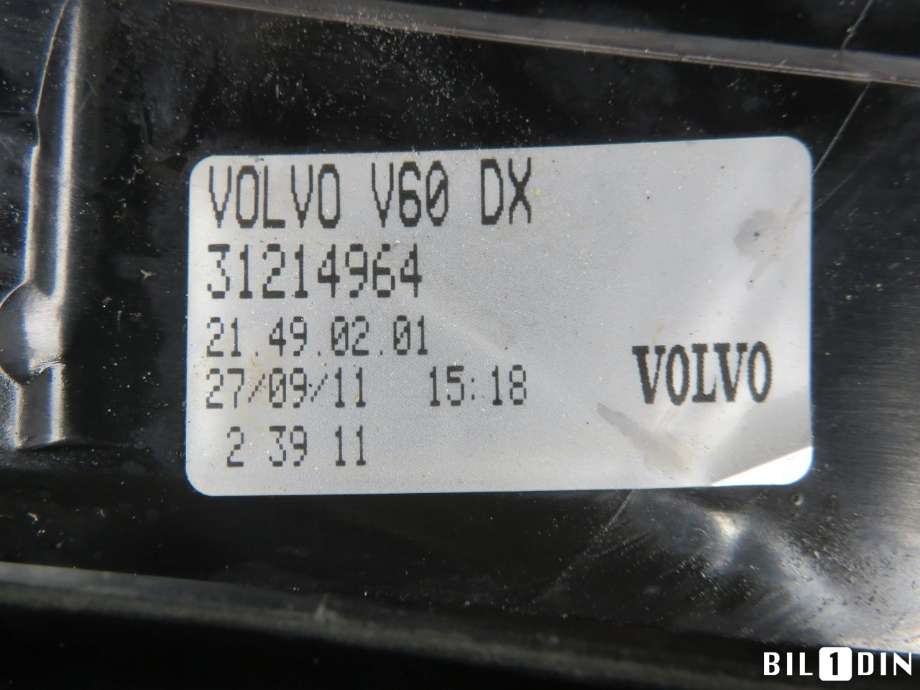 Baklykt høyre til Volvo V60 2010-2013 (Type I, Fase 1) (VOLVO|31395929|)