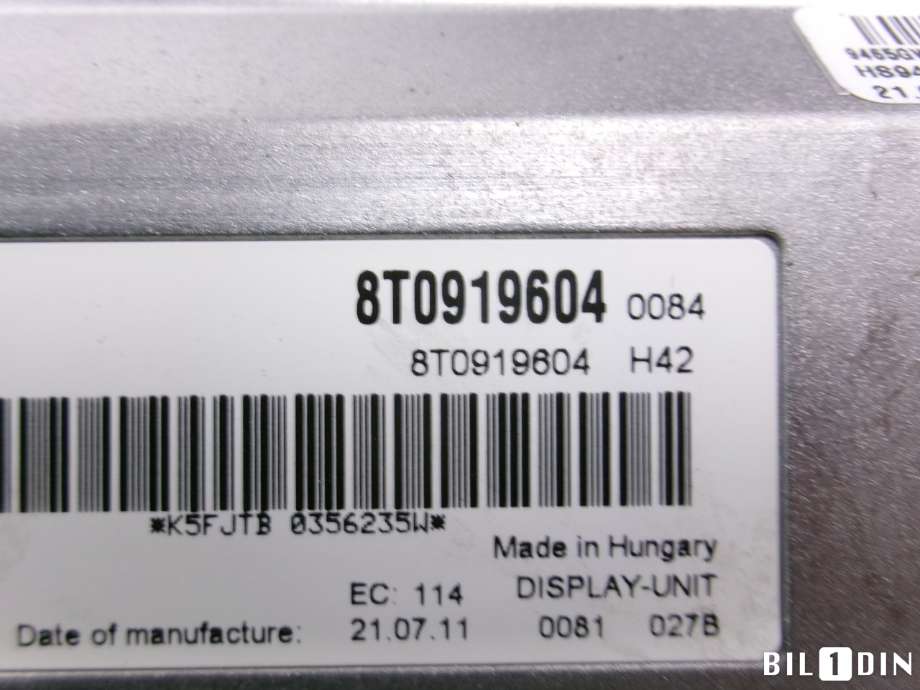 Bilstereo navigasjon til Audi Q5 2008-2012 (Type I, Fase 1) (AUDI|8T0919604B|8T0919604|)