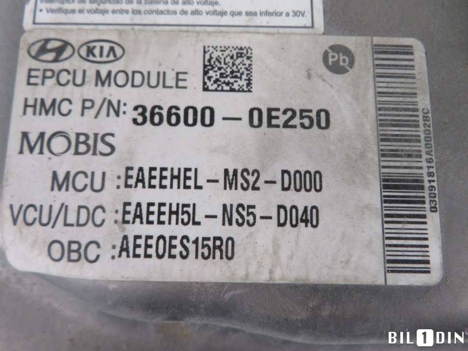 Inverter elbil til Hyundai Ioniq Electric 2016-2019 (Fase 1) (HYUNDAI|366010E250|)