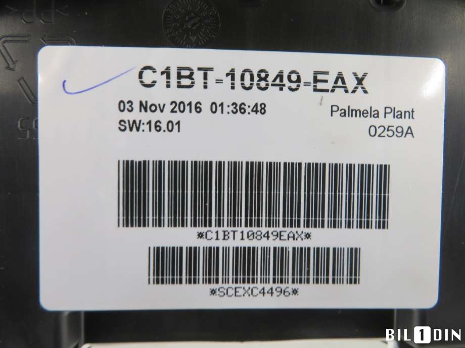 Instrumentpanel til Ford Fiesta 2013-2017 (Type VI, Fase 2)  (FORD|2086524|CUBT10849EAX|)