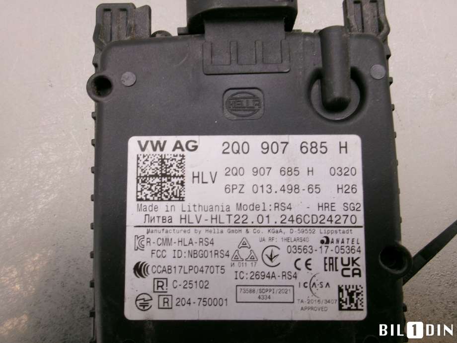 Sensor radar til Audi Q4 e-tron 2021-->> (AUDI|2Q0907685H|)