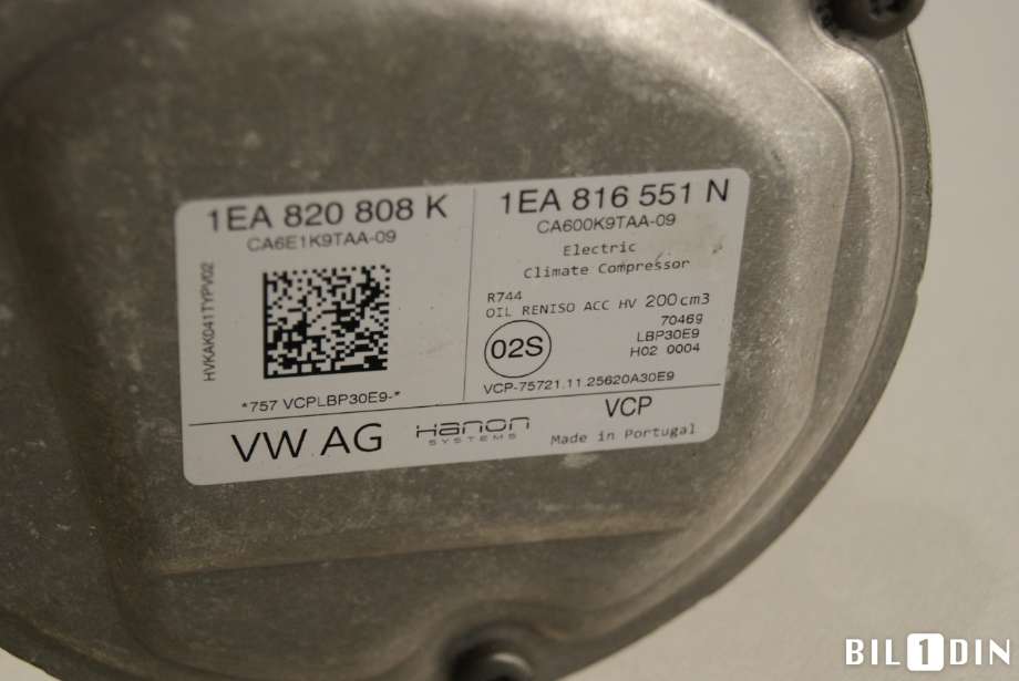 Aircondition kompressor til VW ID.4 2020-->> (VOLKSWAGEN|1EA820808K|)