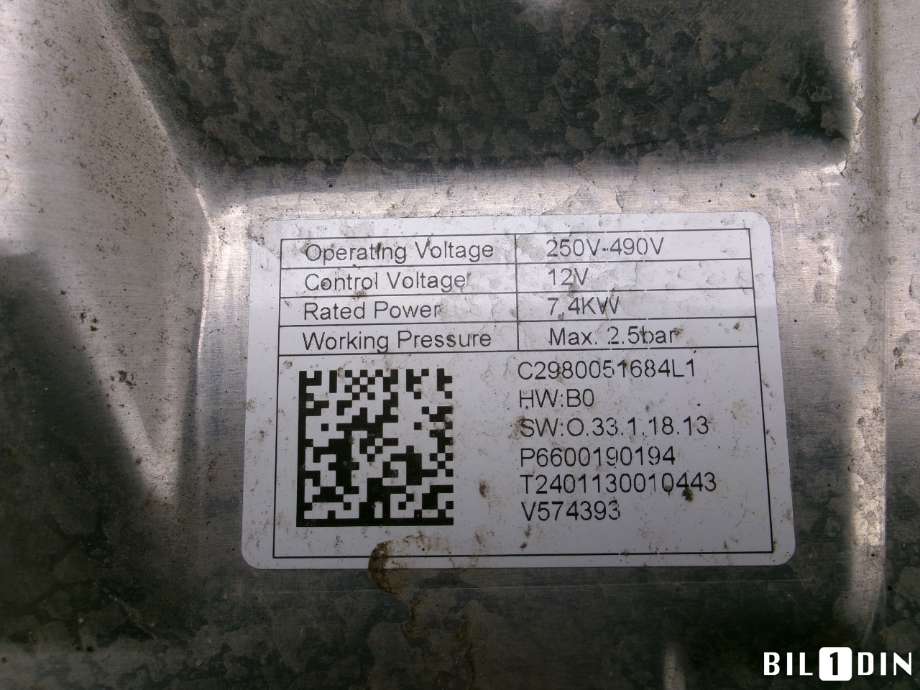 Varmeapparat register til Volvo EX30 2023-->>  (VOLVO|80001410|)