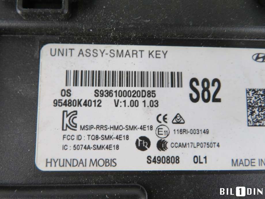 Styreenhet nøkkelfri/keyless til Hyundai Kona 2017-2021 (Type I, Fase 1)  (HYUNDAI|95480K4012|)
