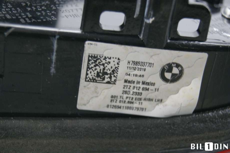 Baklykt venstre indre til BMW X3 2017-->> (G01) (G01) (BMW|63219853377|)
