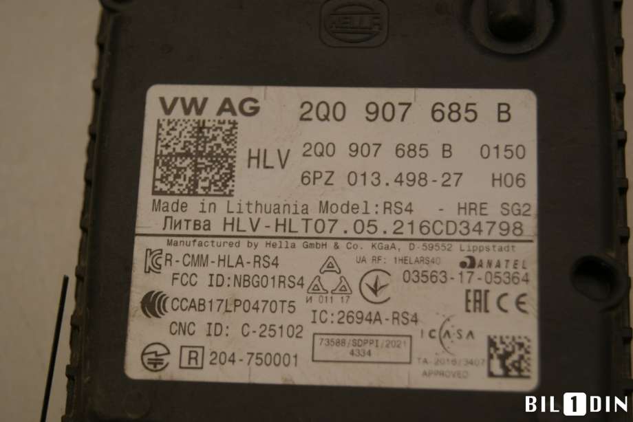 Sensor radar til VW T-Roc 2017-->>  (2Q0907685B|)