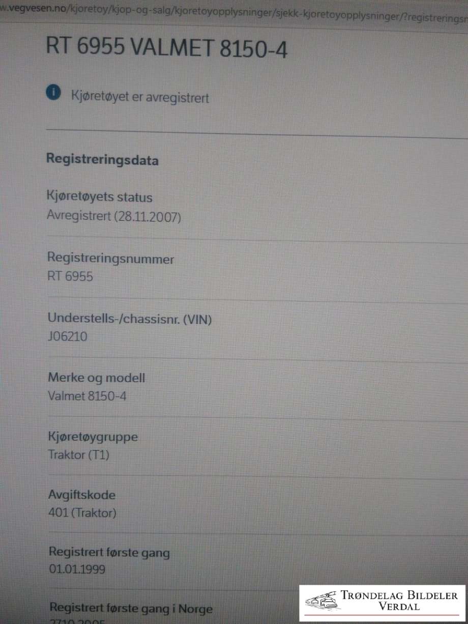 Traktor Valmet 8150 0-->> , Motorkode: , Girkassekode: