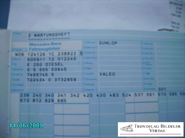 Mercedes 124 1986-1995 (W124) (W124), Motorkode: 605.911, Girkassekode: