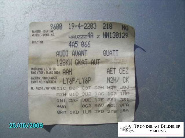 Audi 100 1991-1994 , Motorkode: , Girkassekode: