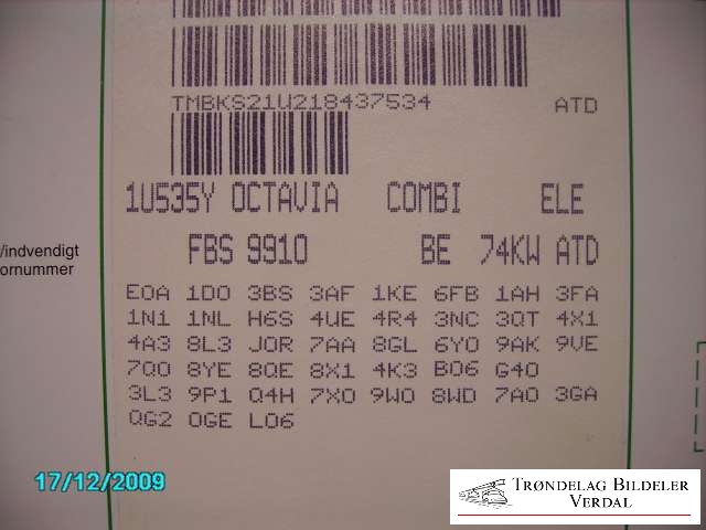 Škoda Octavia 2000-2004 (Type I, Fase 2) , Motorkode: ATD, Girkassekode: 
