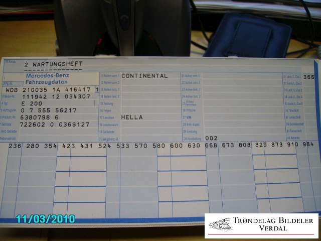Mercedes E-Klasse 1995-2000 (Fase 1) (W210) (W210), Motorkode: 111, Girkassekode: 