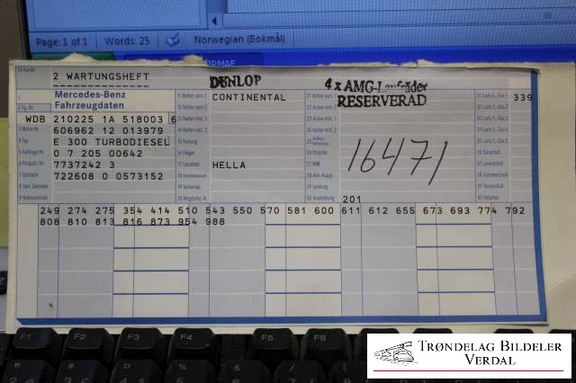 Mercedes E-Klasse 1995-2000 (Fase 1) (W210) (W210), Motorkode: , Girkassekode: R1402712601