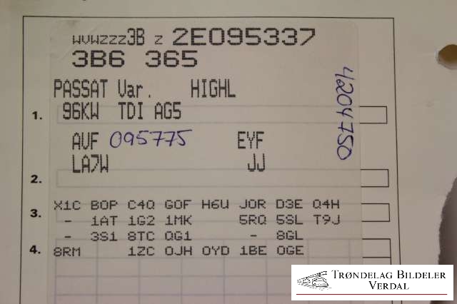 VW Passat 2001-2005 (B5,3BG) (B5,3BG), Motorkode: , Girkassekode: 
