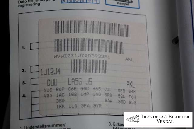 VW Golf IV 1998-2003 , Motorkode: AKL, Girkassekode: DUU