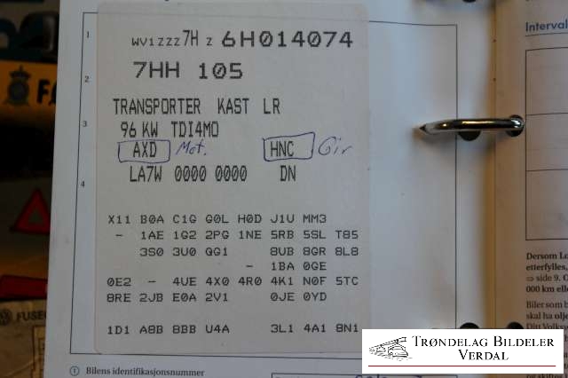 VW Transporter / Caravelle 2003-2009 (Fase 1) (T5) (T5), Motorkode: NA, Girkassekode: 4X4