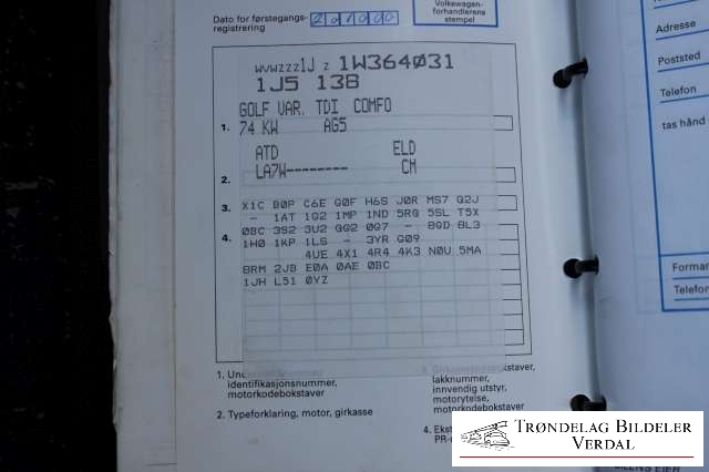 VW Golf IV 1998-2003 , Motorkode: ATD, Girkassekode: 