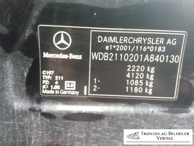 Mercedes E-Klasse 2002-2006 (Fase 1) (W211) (W211), Motorkode: 642920, Girkassekode: NA