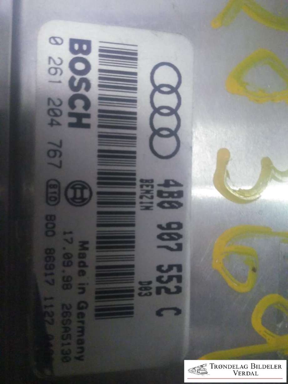 Styreenhet motor til Audi A6 1997-2001 (Type II, Fase 1) (C5) (C5) (BOSCH|4B0907552C||000801)