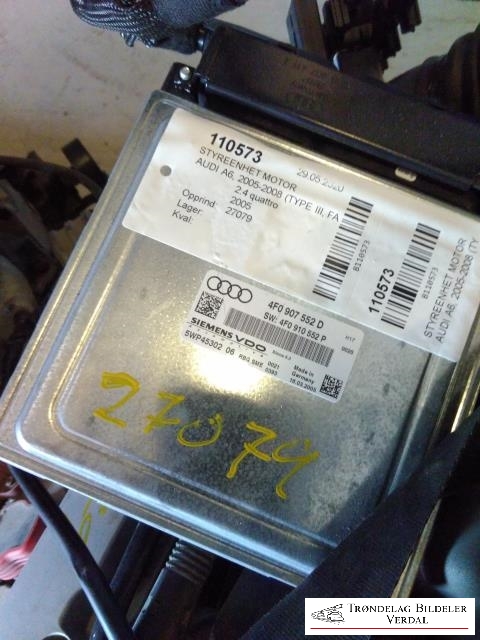 Styreenhet motor til Audi A6, 2005-2008 (Type III, Fase 1) (C6) (C6) (4F0 907 552 D)