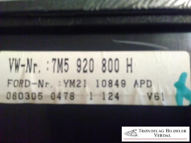 Instrumentpanel til Ford Galaxy 2001-2006 (Type II) (YM21 10849 APD|7M5 920 800 H|)