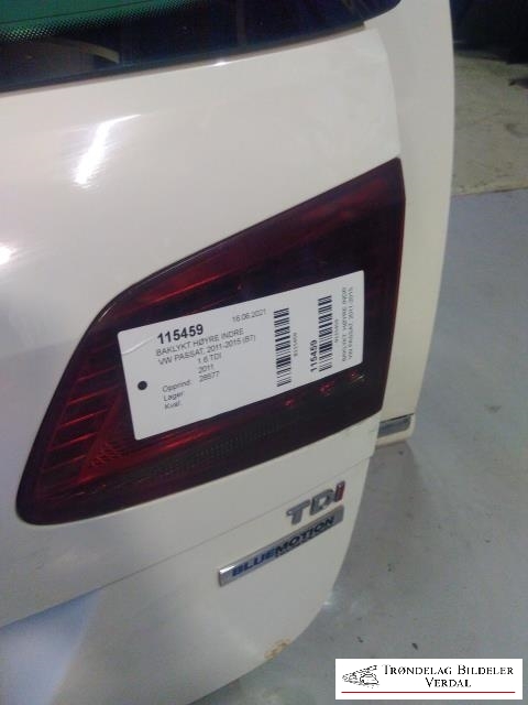 Baklykt høyre indre til VW Passat, 2011-2015 (B7) (B7) (2SB01074702)