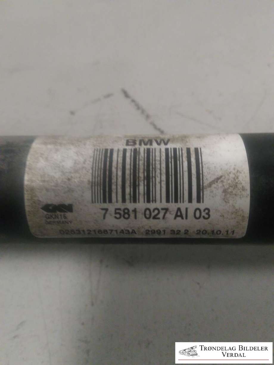 Drivaksel venstre bak, diesel/automat til BMW 5-Serie 2010-2017 (F10/F11) (F10/F11) (7 581 027 AI 03|)