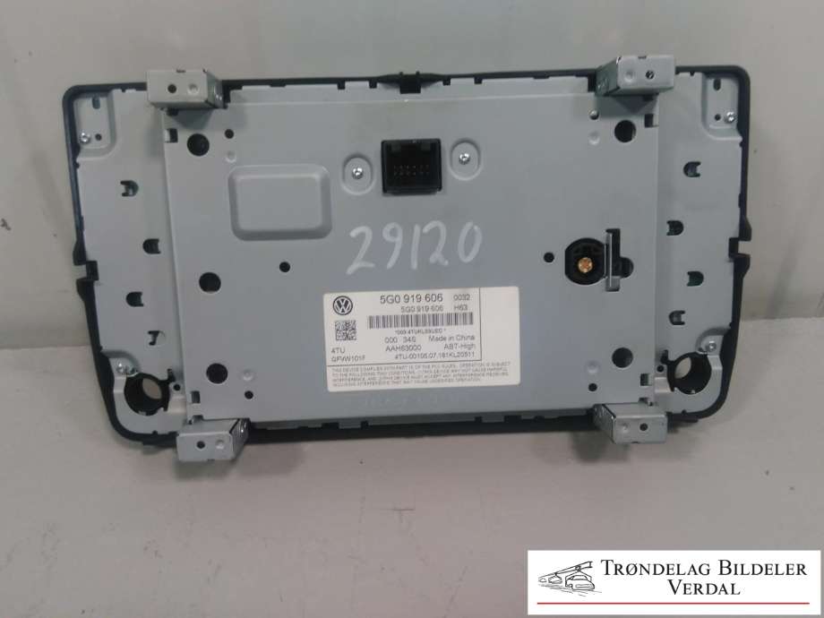 Multimedia display (MCU - Media Controller Unit) til VW Tiguan 2016-2020 (Type II, Fase 1)  (B121996|)