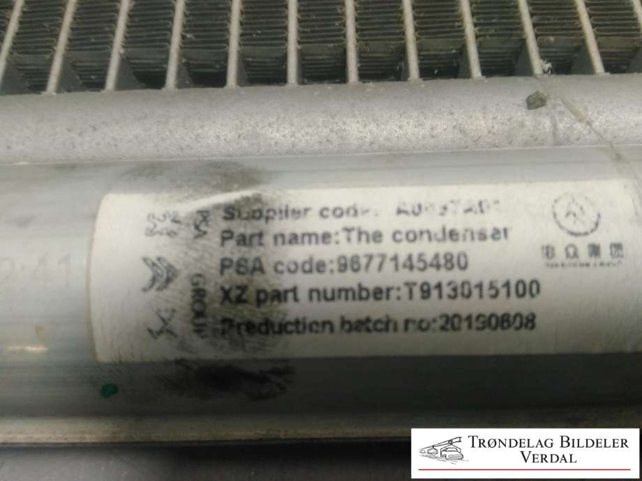Aircondition radiator til Peugeot Partner 2019-->> (Type III)  (9677145480|)