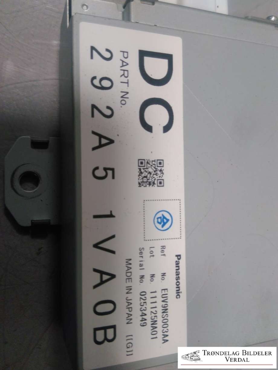 Styreenhet diverse til Nissan Qashqai 2010-2014 (Type I, Fase 2)  (292A51VA0B|EUV9NS003AA|)