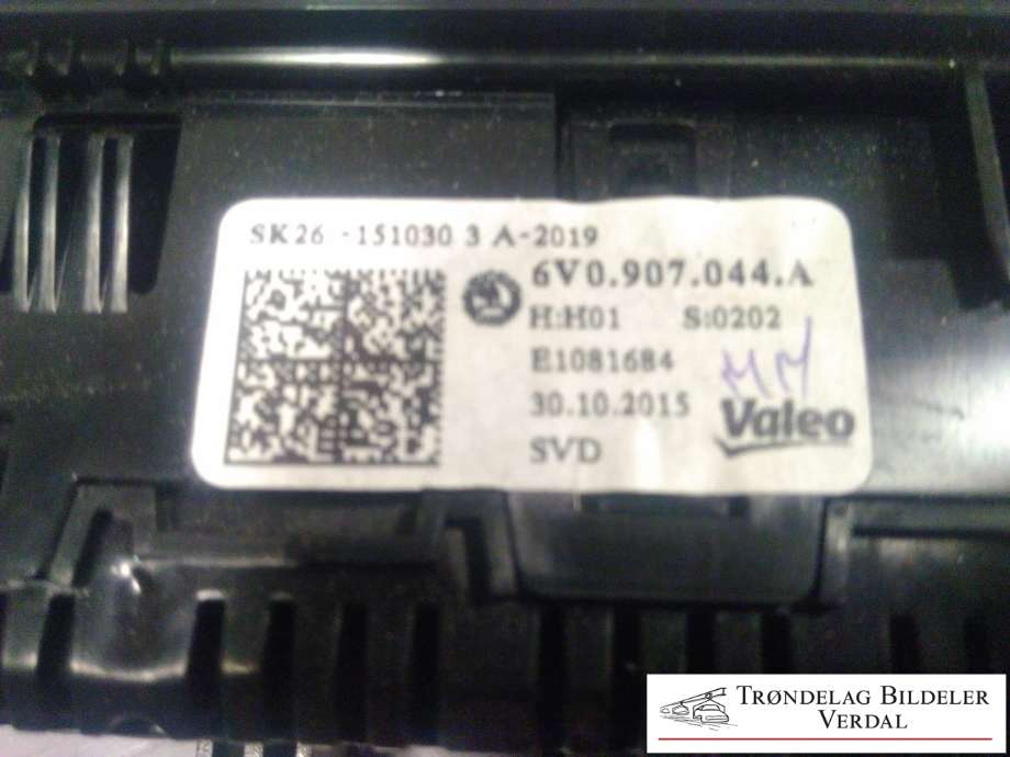 Varmeapparat betjening til Škoda Fabia 2014-2021 (Type III)  (6V0907044A|)