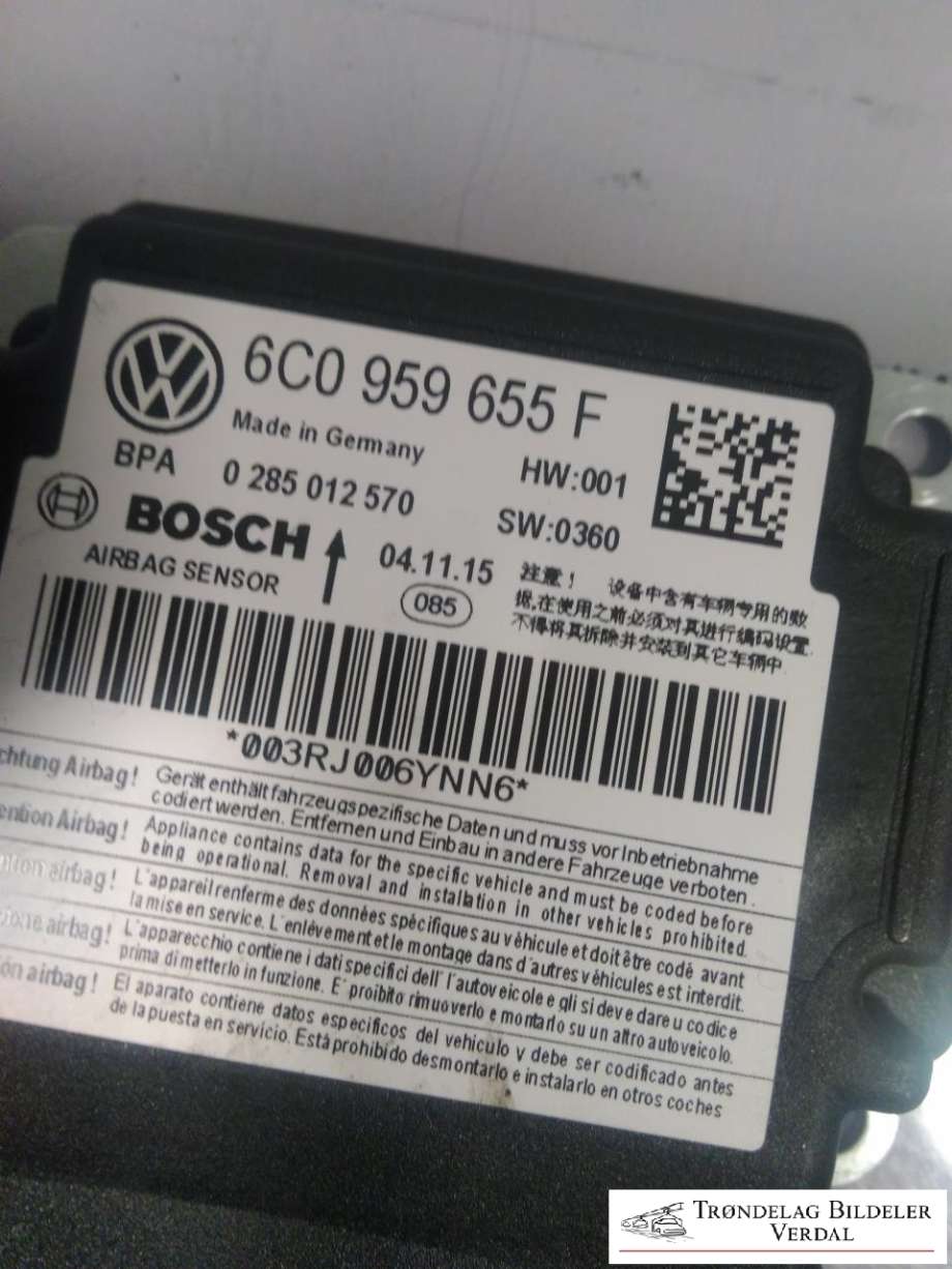 Airbag elektronikk til Škoda Fabia 2014-2021 (Type III) (6C0959655F|)