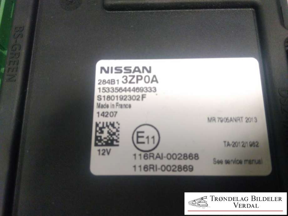 Styreenhet diverse til Nissan Pulsar 2014-->>  (284B13ZP0A|)
