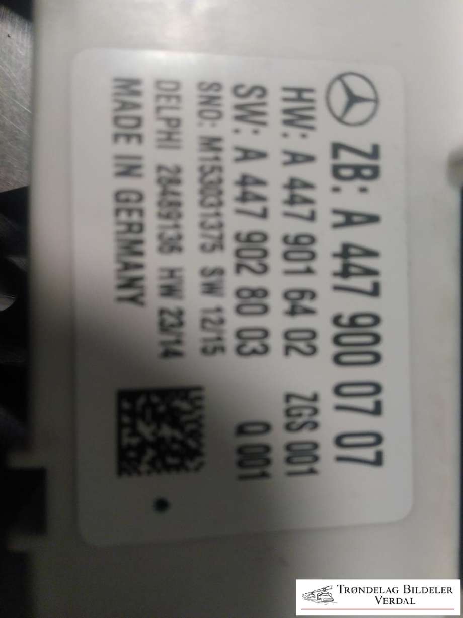 Styreenhet comfort (BCM) til Mercedes Vito 2014-->> (W447) (W447) (A4479000707|A4479016402|A4479028003)