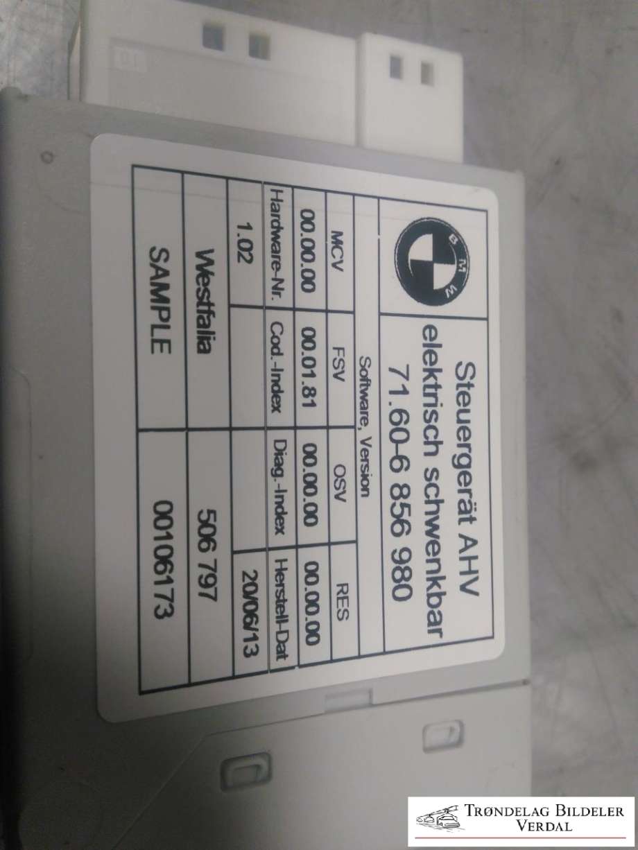 Styreenhet hengerfeste til BMW X3 2010-2017 (F25) (F25) (71606856980|)
