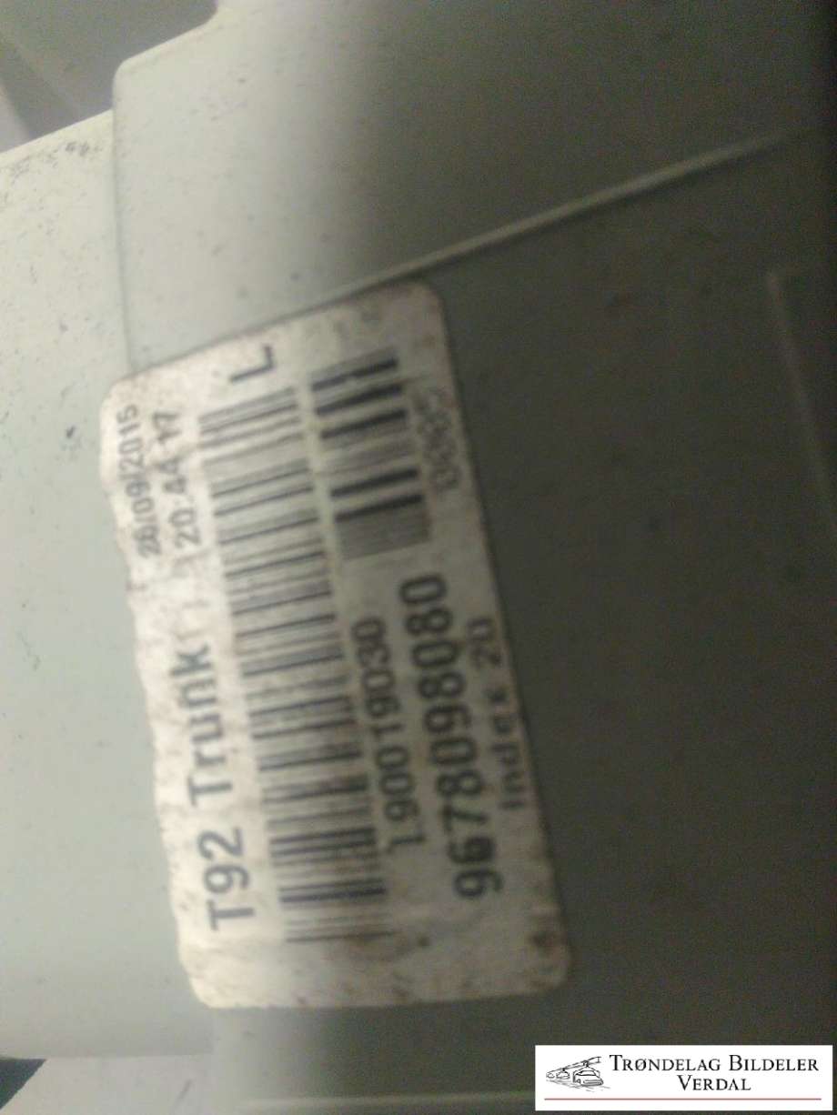 Baklykt venstre indre til Peugeot 308 2013-2021 (Type II)  (9678098080|)