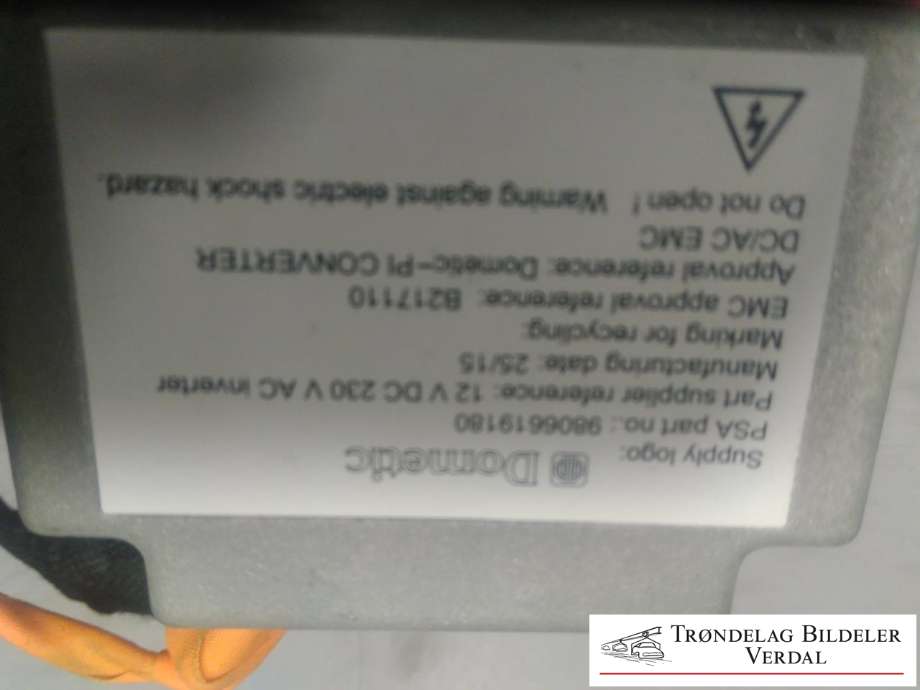 Omformer 24/12 V til Peugeot 308 2013-2021 (Type II)  (150604602|9806619180|)