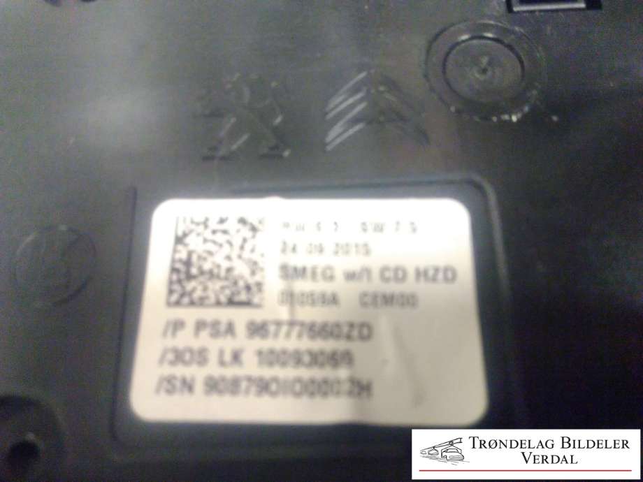 Varmeapparat betjening til Peugeot 308 2013-2021 (Type II) (96777660ZD|)