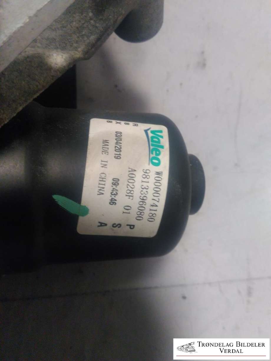 Viskermotor frontrute komplett m/overføring til Peugeot 508 2018-->> (Type II)  (9813396080|W000081425|)
