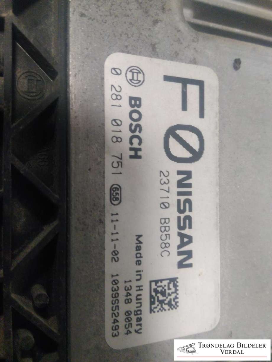 Styreenhet motor til Nissan Qashqai 2010-2014 (Type I, Fase 2) (23710BB58C|0281018751|)