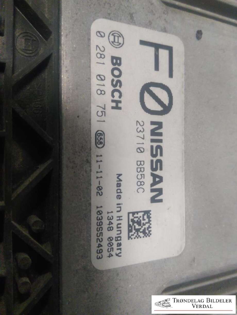Styreenhet motor til Nissan Qashqai 2010-2014 (Type I, Fase 2) (23710BB58C|0281018751|)